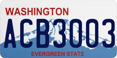 WA license plate ACB3003