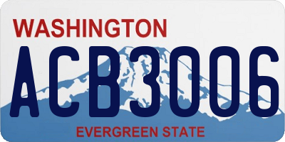 WA license plate ACB3006