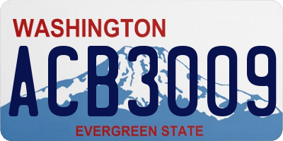 WA license plate ACB3009