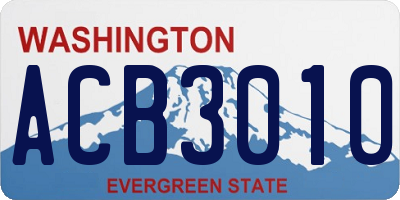 WA license plate ACB3010