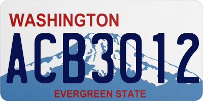 WA license plate ACB3012