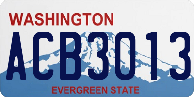 WA license plate ACB3013