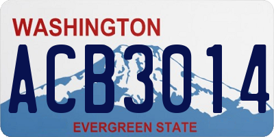 WA license plate ACB3014