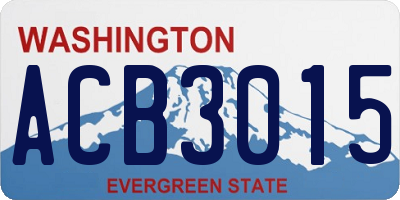 WA license plate ACB3015