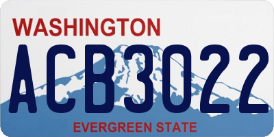 WA license plate ACB3022