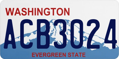 WA license plate ACB3024