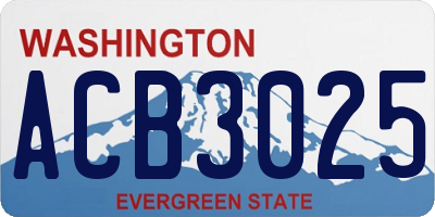 WA license plate ACB3025