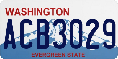 WA license plate ACB3029
