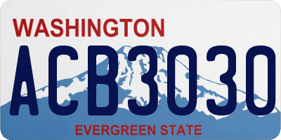 WA license plate ACB3030