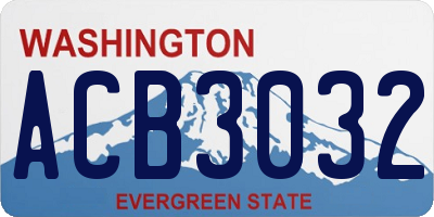 WA license plate ACB3032