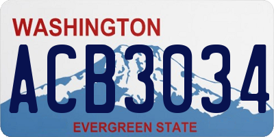 WA license plate ACB3034