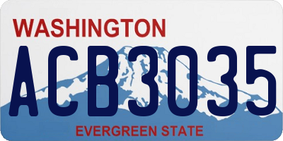 WA license plate ACB3035