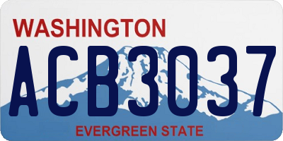 WA license plate ACB3037