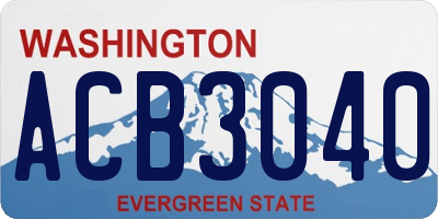 WA license plate ACB3040