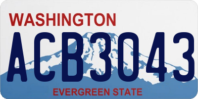 WA license plate ACB3043