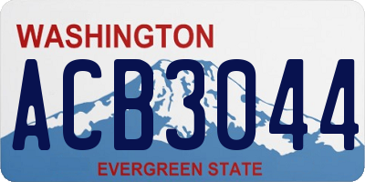 WA license plate ACB3044