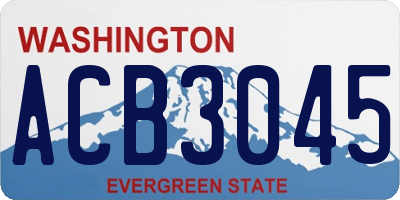 WA license plate ACB3045