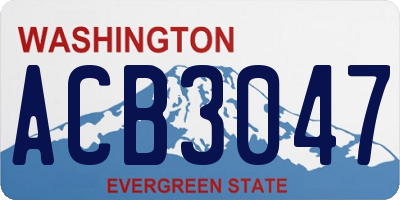 WA license plate ACB3047