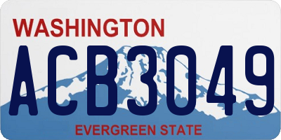WA license plate ACB3049