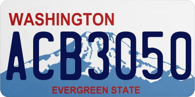 WA license plate ACB3050