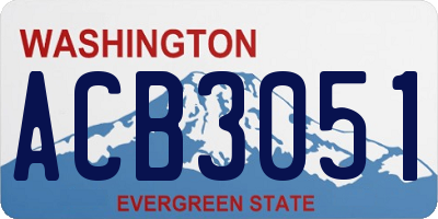 WA license plate ACB3051
