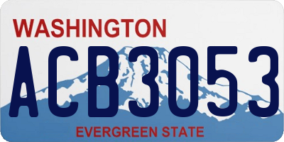 WA license plate ACB3053