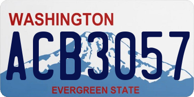 WA license plate ACB3057