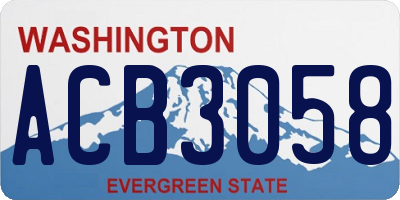 WA license plate ACB3058