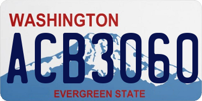 WA license plate ACB3060