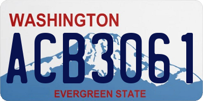 WA license plate ACB3061