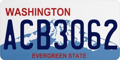 WA license plate ACB3062
