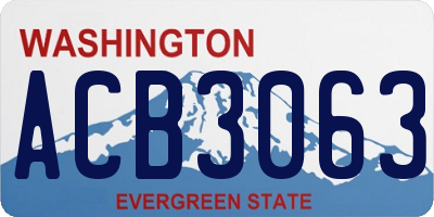 WA license plate ACB3063