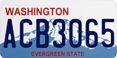 WA license plate ACB3065