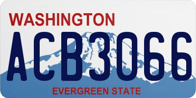 WA license plate ACB3066