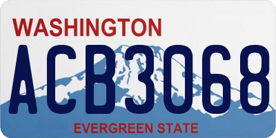 WA license plate ACB3068