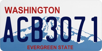 WA license plate ACB3071