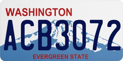 WA license plate ACB3072