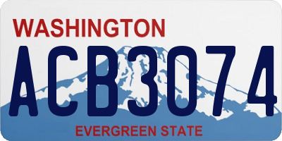 WA license plate ACB3074