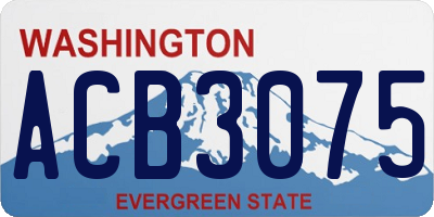 WA license plate ACB3075