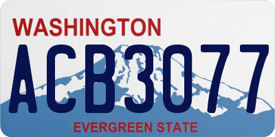 WA license plate ACB3077