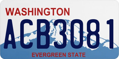 WA license plate ACB3081