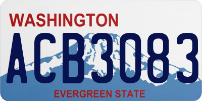 WA license plate ACB3083