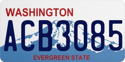 WA license plate ACB3085