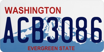 WA license plate ACB3086
