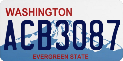 WA license plate ACB3087