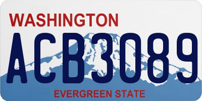 WA license plate ACB3089