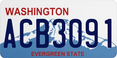 WA license plate ACB3091