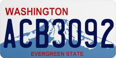 WA license plate ACB3092