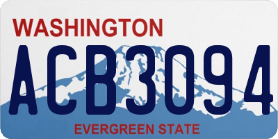 WA license plate ACB3094