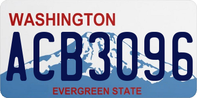 WA license plate ACB3096